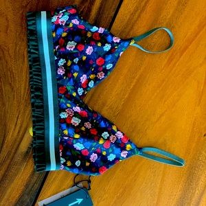 THE UPSIDE royal garden ballet bra. NWT, small